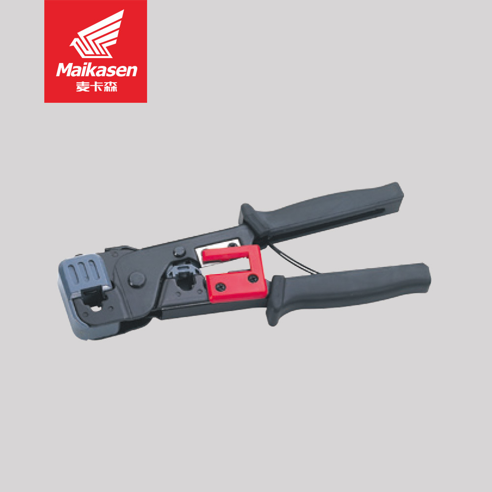 Telecommunication connector crimping pliers