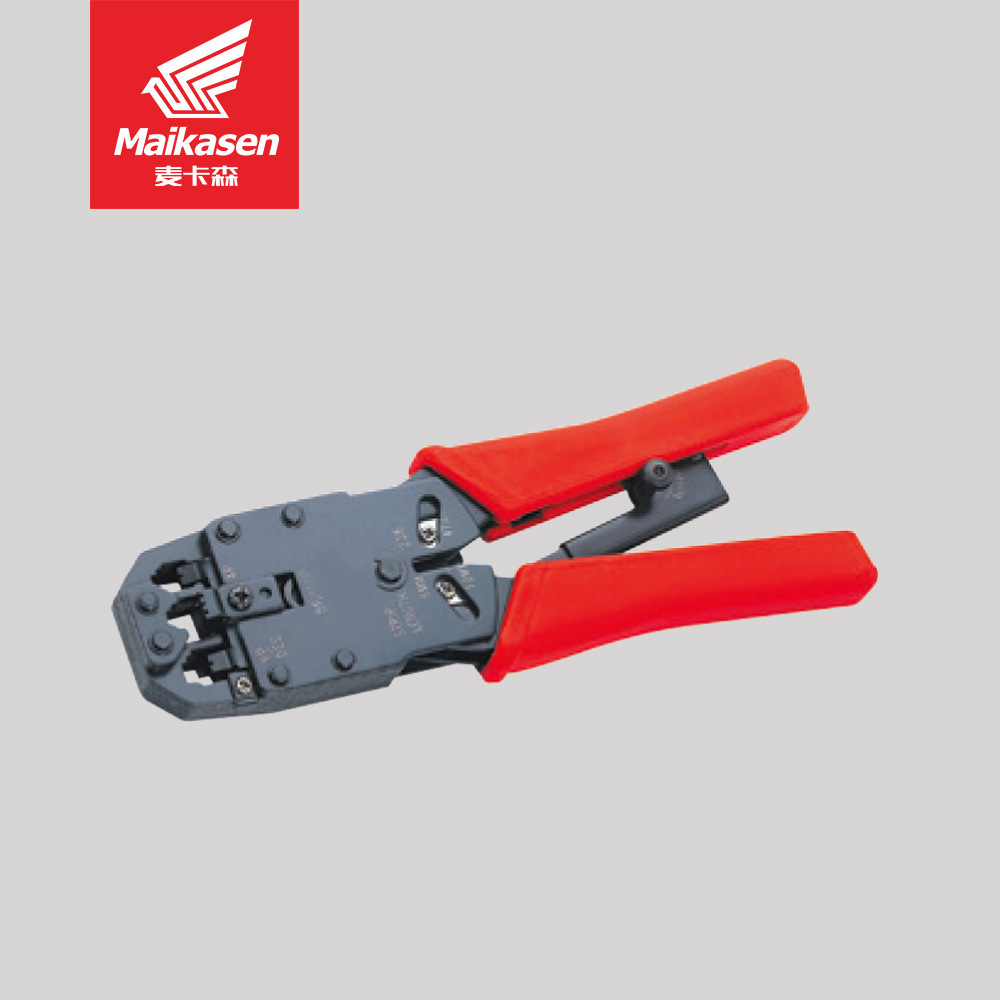 Telecommunication connector crimping pliers