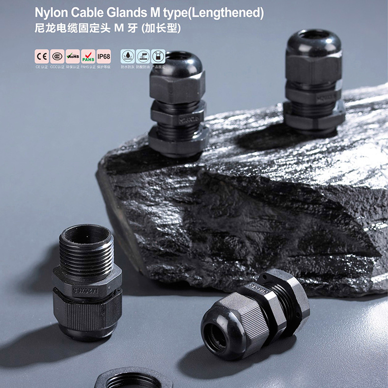 Nylon cable fixing head M thread (extended type)